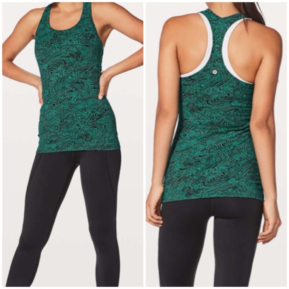 lululemon athletica Green Sleeveless Racerback Tank Top